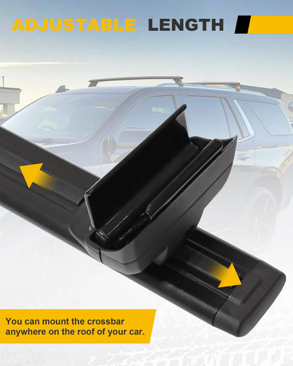 EZREXPM 330LBS Cross Bars Roof Rack Fit for 2021-2026 Chevrolet Tahoe, GMC Yukon & Yukon XL, Chevrolet Suburban, Cadillac Escalade ESV Lockable Crossbars Carrier Cargo Bar Luaggage Rack Accessories