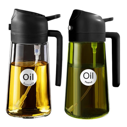 YARRAMATE 16oz/470ml Clear and Dark Green Oil Sprayer (Black)