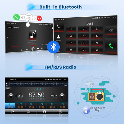 Inefala 2+64G Radio for Jeep Wrangler JK Compass Grand Cherokee Dodge Ram CarPlay Car Stereo Android 13 Touchscreen 10.1" Android Auto Backup Camera GPS EQ 28UI