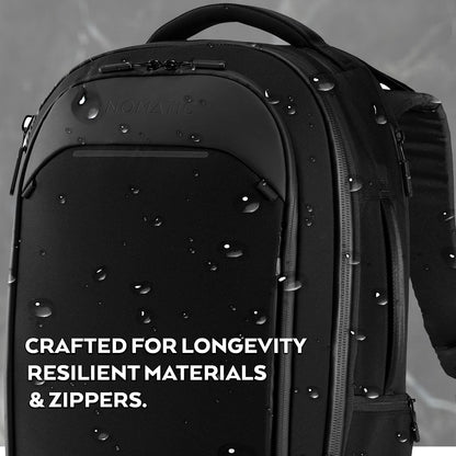 NOMATIC Navigator Travel Backpack - 32L Backpack with Laptop Compartment and 9L Built-In Expansion - Anti-Theft Carry-On Backpack for Travel - Water Resistant Travel Pack (Black)