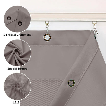 ABBRIGE Flame Retardant Hospital Curtain Hanging Medical Privacy Room Divider Cubicle Curtains for Room Separation - Meets for Fire Retardant Testing According to NFPA-701 (1 Panel, Grey, 12x8ft)