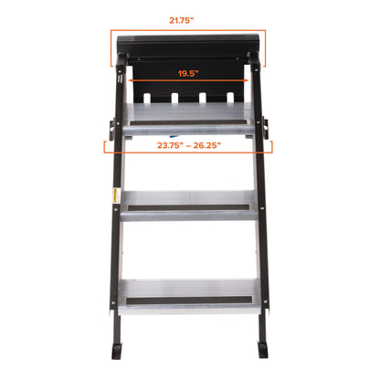 MORryde STP-207 StepAbove Fold-Up RV Entry Step - 3-Step (9" Step Rise), Fits 26" to 28" Door Width