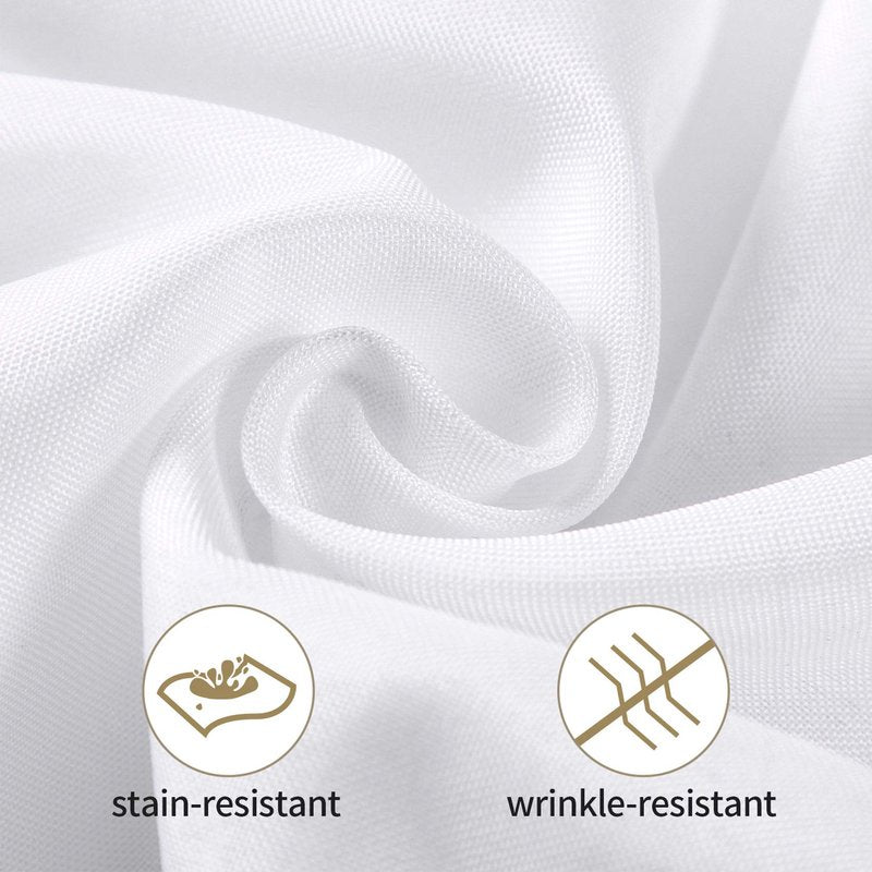 Ascoza 2pack 90x90 Inch White Square in Polyester Fabric Tablecloth for Wedding,Banquet,Restaurant and Parties