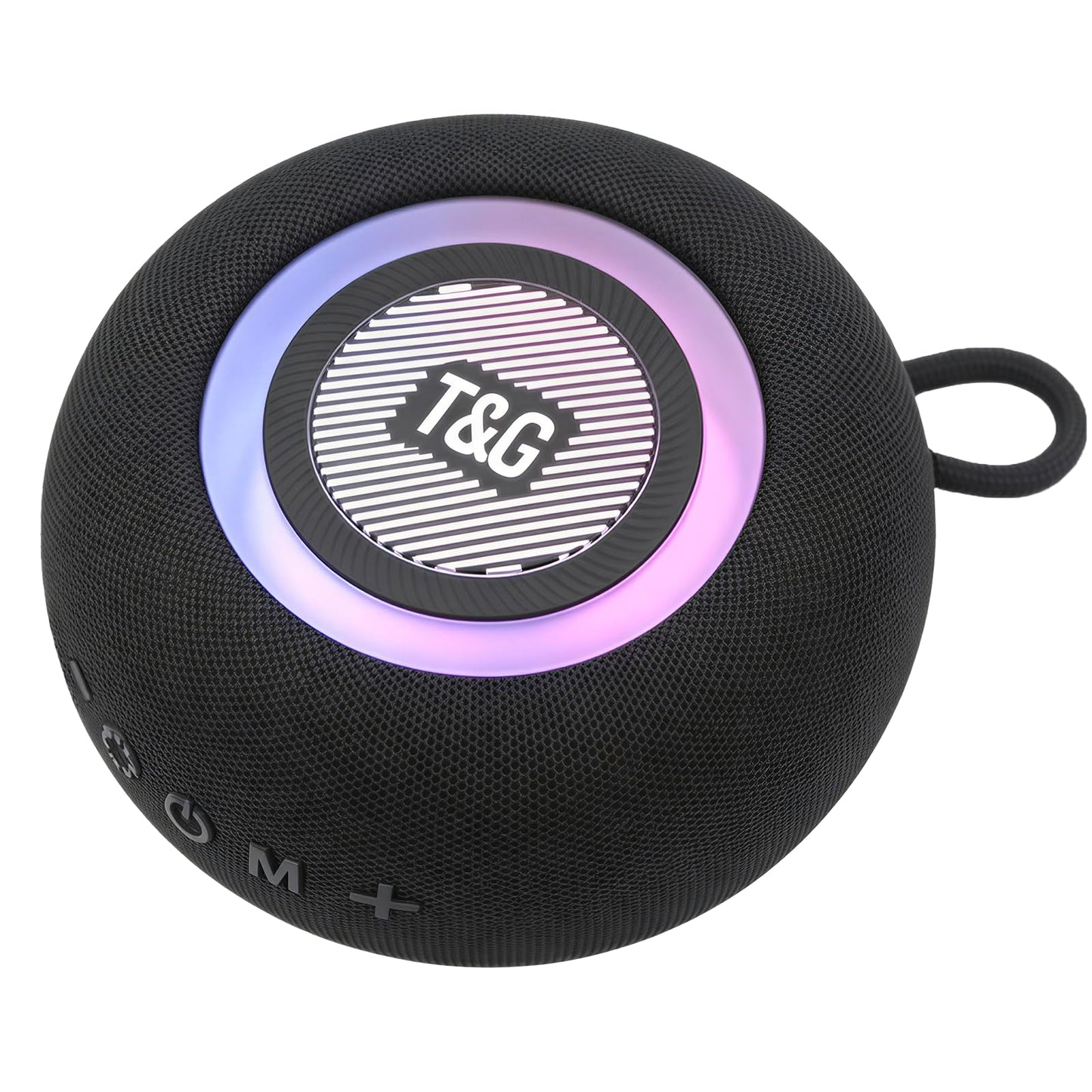 T&G Portable Bluetooth Magnetic Speaker with Pulsing Lights, Stocking Stuffers, IPX4 Waterproof, All Day Playtime, BT 5.3, TWS Paring, Mini Wireless Loud Speaker for Home/Outdoor/Camping/Party-Grey