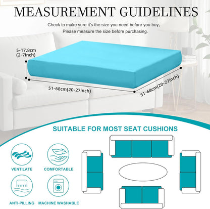 Skiennix 14-Piece Stretch Patio Cushion Covers - Washable & Reusable Outdoor Sofa Slipcovers | Sky Blue
