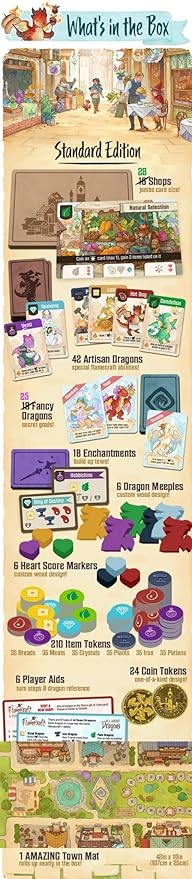 Flamecraft (Standard Edition) - A Dragon Placing Engine Builder for 1-5 Players