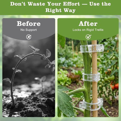 Feed Garden 120 Pcs Plant Clips - Reusable Supports for Climbing Plants, Tomatoes, Cucumbers & More