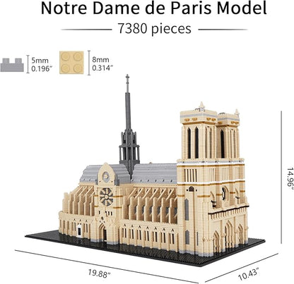 Building Blocks Architecture Notre Dame de Paris Model Micro Mini Blocks Creative Building Blocks Set 7380 PCS
