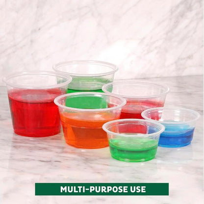 Freshware Portion Cups with Lids - 5.5 Ounce Souffle Cups for Sauces, Snacks, and Dressings | 100 Sets
