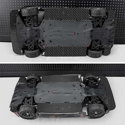 RCLIONS 1set Carbon Fiber Front&ampRear SplitterChassis Widening Side Skirts for ARRMA Infraction BLX 3S 1/8 Racing Car Upgrade Parts (Black)