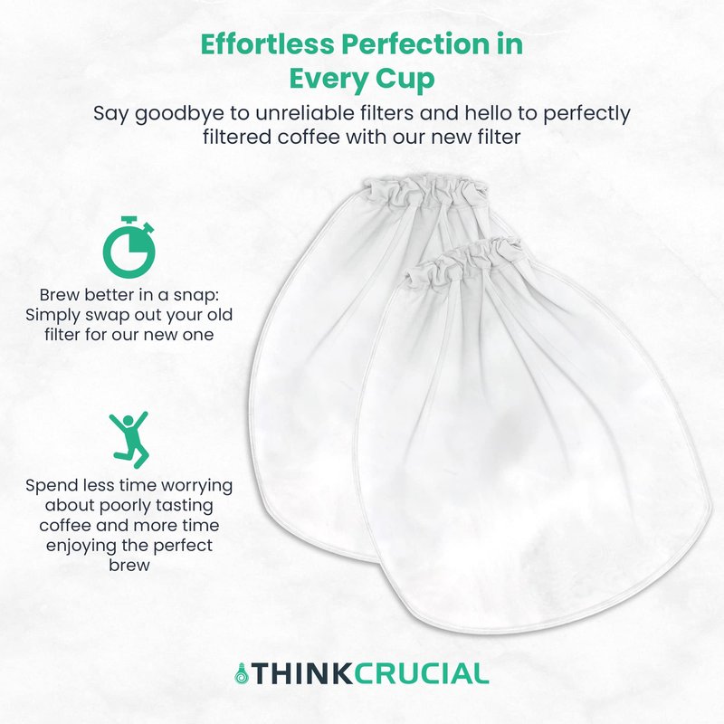 2 Replacement Strainer Bags Compatible With Toddy« Cold Brew System 5 Gallon Commercial Brewers, Washable & Reusable - by Think Crucial (2 Pack)
