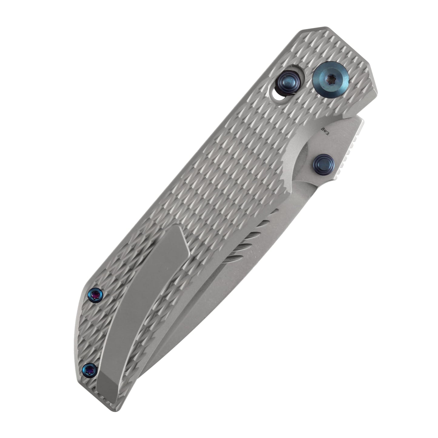 KANSEPT Eaglestrike Pocket Knife, 3.73" Stonewashed CPM S35VN Blade, Bead Blasted Titanium Handle with Diamond Pattern and Thumb Stud, Lock for EDC, Camping Hiking Survival, Gifts for Men K1095V4