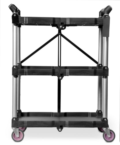 Wen Compact Foldable Service Utility Cart, Three Tier with 165-Pound Capacity (73065)