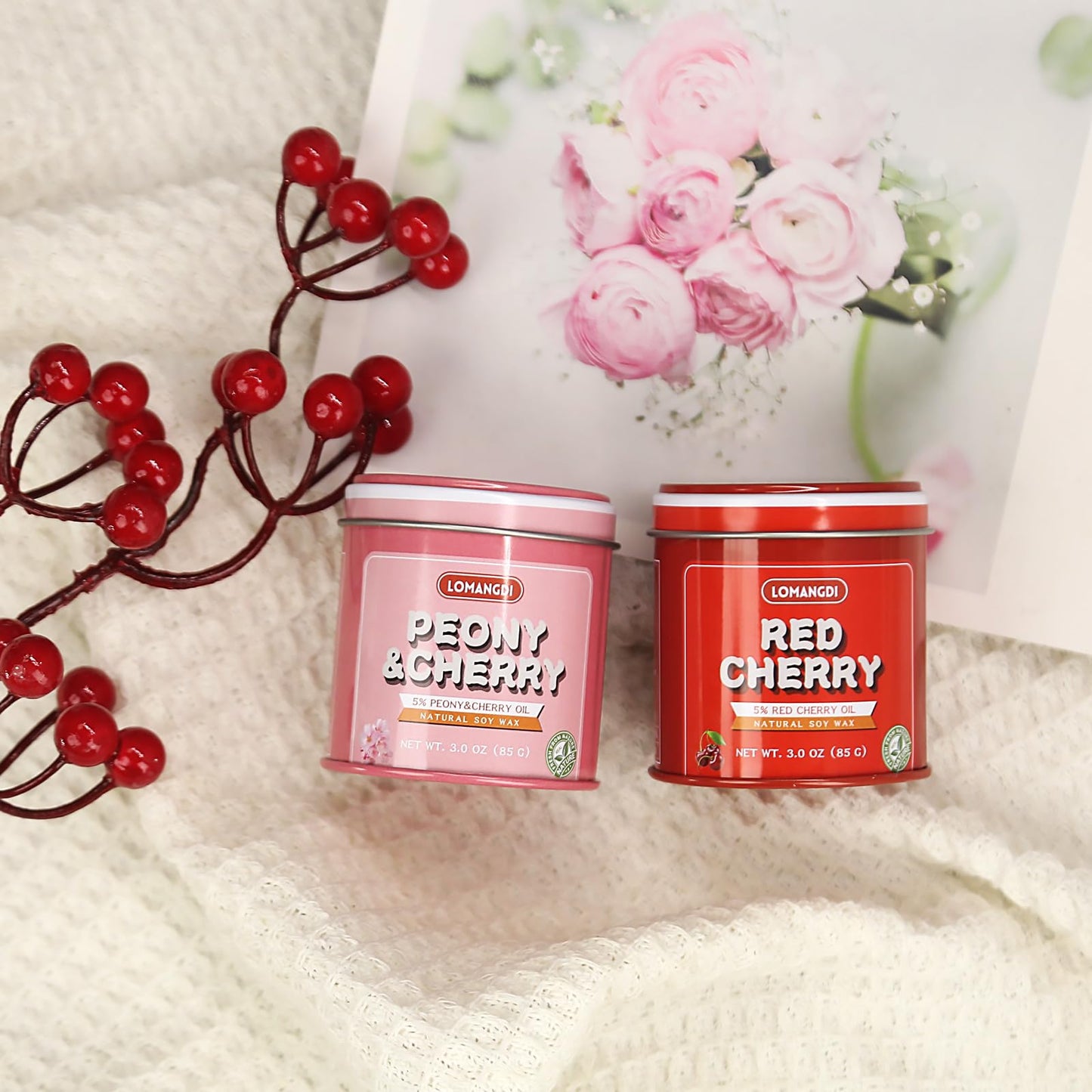 9-Pack Scented Soy Candle Gift Set – 3 oz Jar Candles in 9 Fragrances (Red Cherry, Lavender, Vanilla, Citronella & More) – Clean-Burning, Vibrant Decorative Tins for Home, Spa & Relaxation