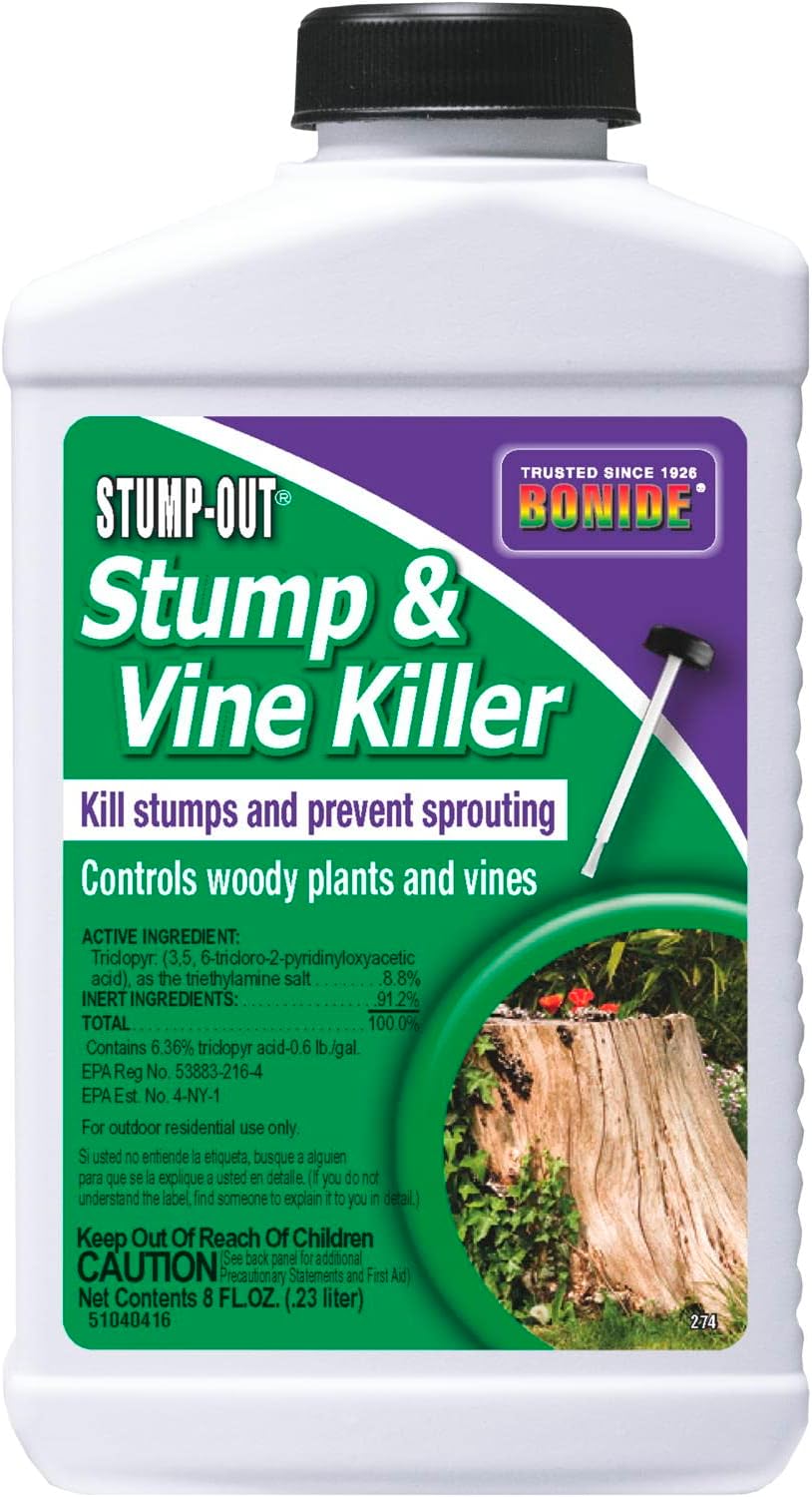 Stump-Out Stump & Vine Killer - Fast-Acting 8 oz Concentrate with Applicator for Easy Tree Stump Removal