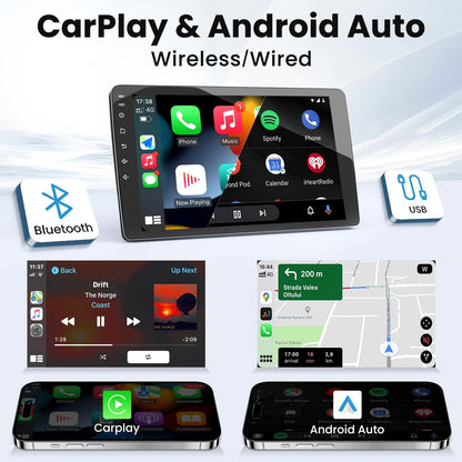 [8CORE 4GB+32GB] Car Radio Stereo for Jeep Wrangler JK 2007-2017 Grand Cherokee Compass, Upgrade 1280 * 800 Touchscreen with Wireless CarPlay Android Auto GPS WiFi Bluetooth FM SWC Backup Camera