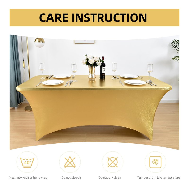 ZarzaaSik 2-Pack 4ft Spandex Table Covers for Rectangular Folding Tables - Wrinkle Resistant Stretch Tight Table Cloths - Ultimate Fitted Table Protector for Parties, Banquet, and Wedding