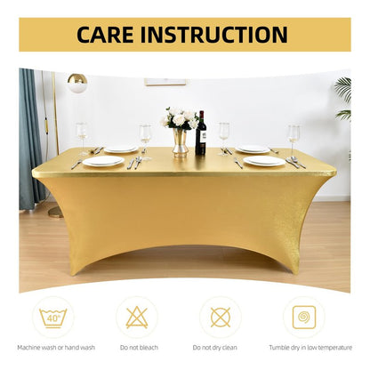 ZarzaaSik 10-Pack 6ft Spandex Table Covers for Rectangle Standard Folding Tables - Wrinkle Resistant Stretch Tablecloths - Ultimate Fitted Table Protector for Parties, Banquet, Wedding