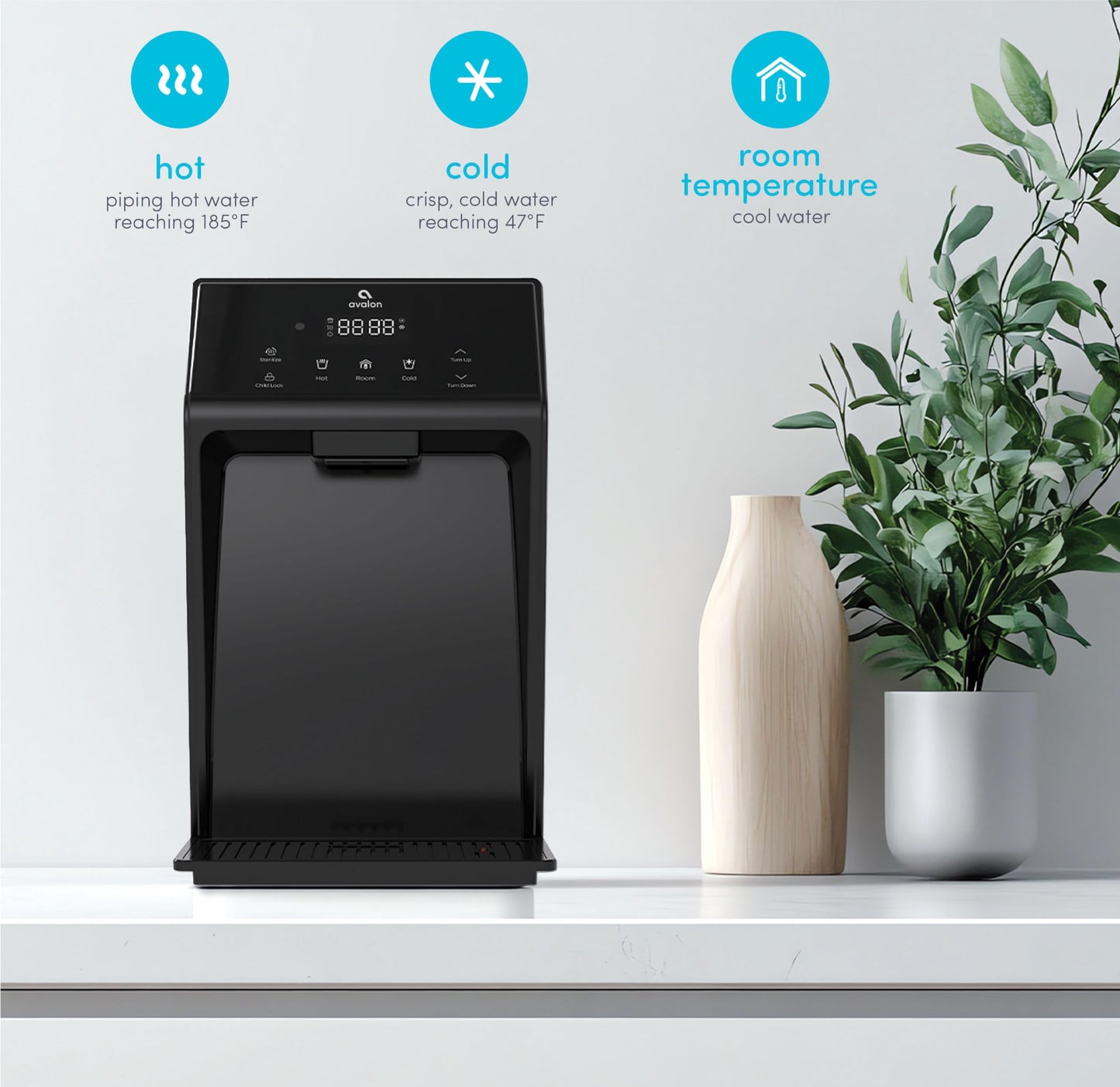 Avalon Electric Touch Countertop Bottleless Water Cooler Water Dispenser - 3 Temperatures