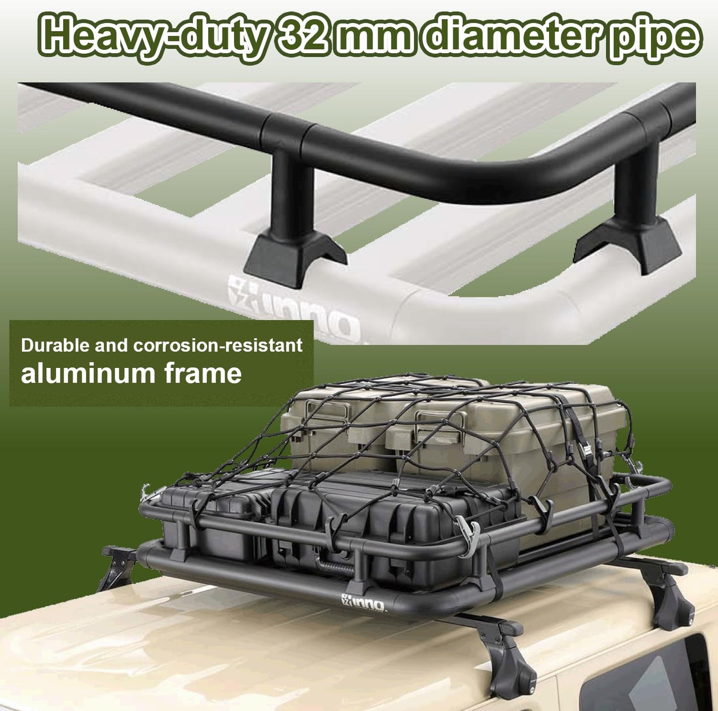 INNO IOP50 Rail Kit for INA510 Roof Deck, Black