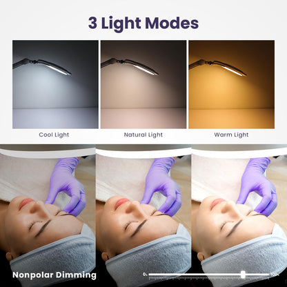 Neatfi Elite XL HD LED Magnifying Lamp | 7-Inch Lens | 1.75X + 4X Magnification | Dimmable | 3 Light Modes (3000K / 4000K / 6500K) | Adjustable Arm | Glare-Free (White-2, 7-inch Lens, CCT with Clamp)