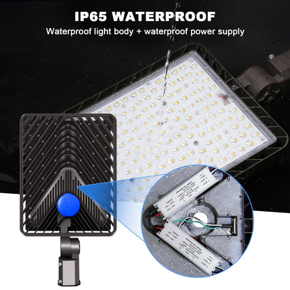 Juyace 480W LED Parking Lot Light,Slip Fitter Mount, 72000LM Shoebox Flood Light with Photocell, IP65 Waterproof Outdoor Area Street Light for Commercial Stadium Warehouse, 110-277V