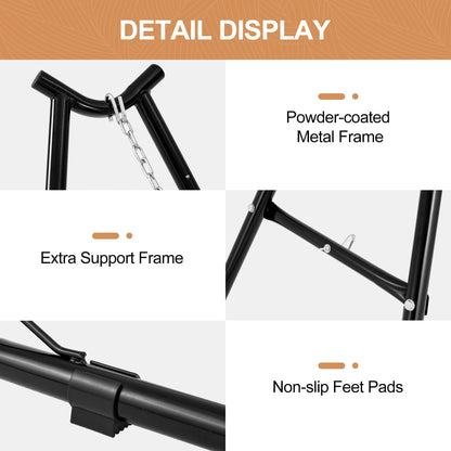 Homgava Universal 2-Person Hammock Stand, 660LBS Capacity,Heavy Duty Steel Hammock Stand, Fits 9.6-14ft Hammocks, Indoor and Outdoor Universal Hammock Stands,Black