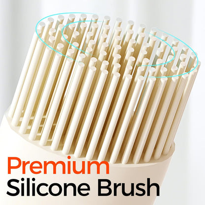 YARRAMATE Glass Oil Dispenser with Brush - 300ml Kitchen Bottle & Heat Resistant Silicone Basting Brush - Creamy White