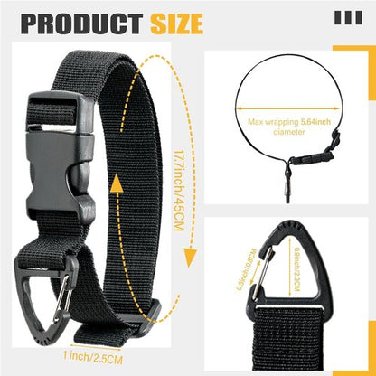 Heavy Duty Extension Cord Holder Organizer - 17 Inch Adjustable Straps with Triangle Clips | 8 Pack for Garage & Workshop