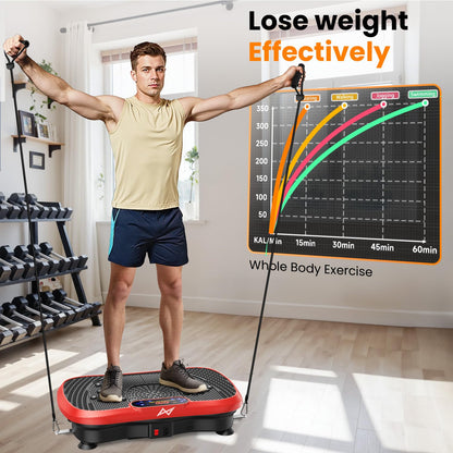 AXV Vibration Plate Fitness Platform Exercise Machine Vibrating Shaking Full Body Shaker Workout Vibrate Stand Shake Board Sport for Weight Loss Fat Burner for Gym Home Office