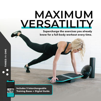 Revbalance FIT 3-in-1 Exercise Balance Board Training System (Teal)