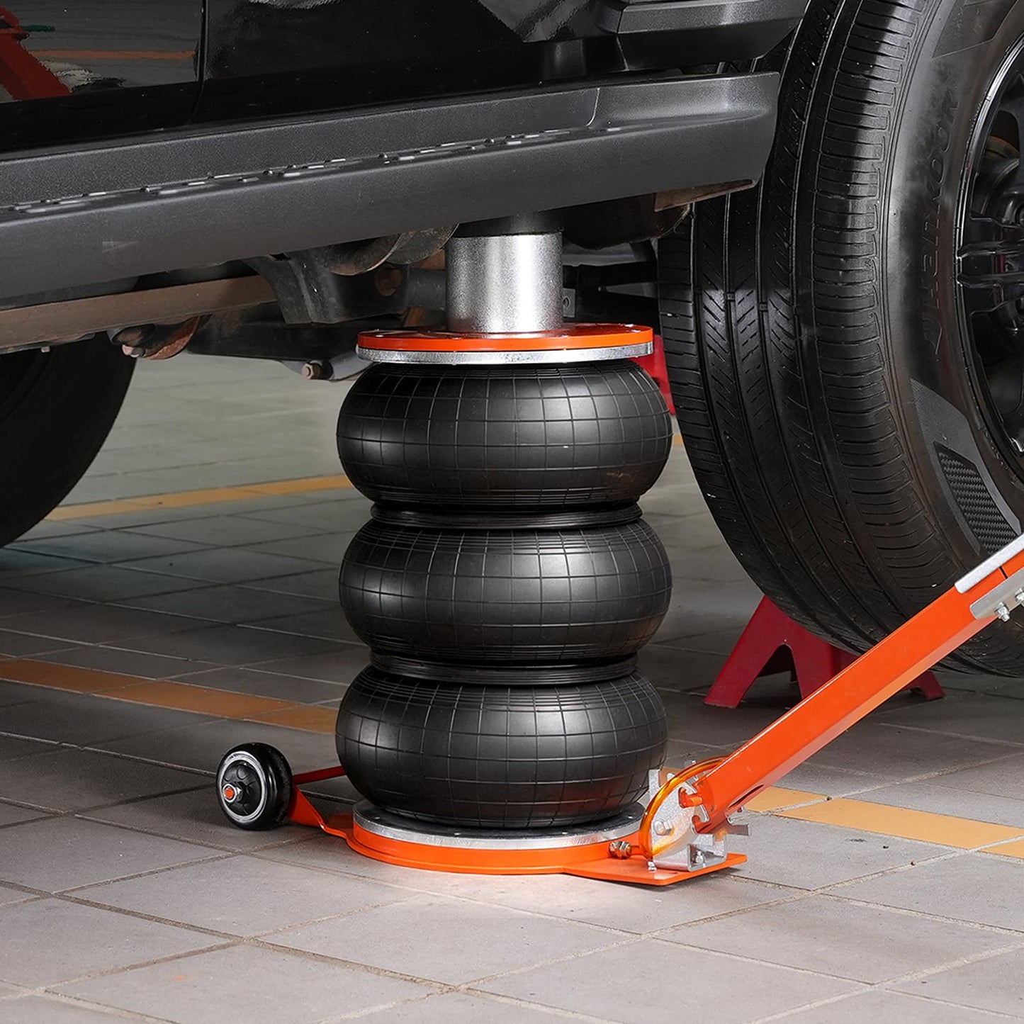 VEVOR Air Jack, 5 Ton/11000 lbs, 4-10 S Pneumatic Lifting Jack with Heightened Column & Adjustable Handle, Easy-to-Lift & Space-Saving Jack with Thick Rubber Pad, Fits for Sedan, SUV, Pickup Truck
