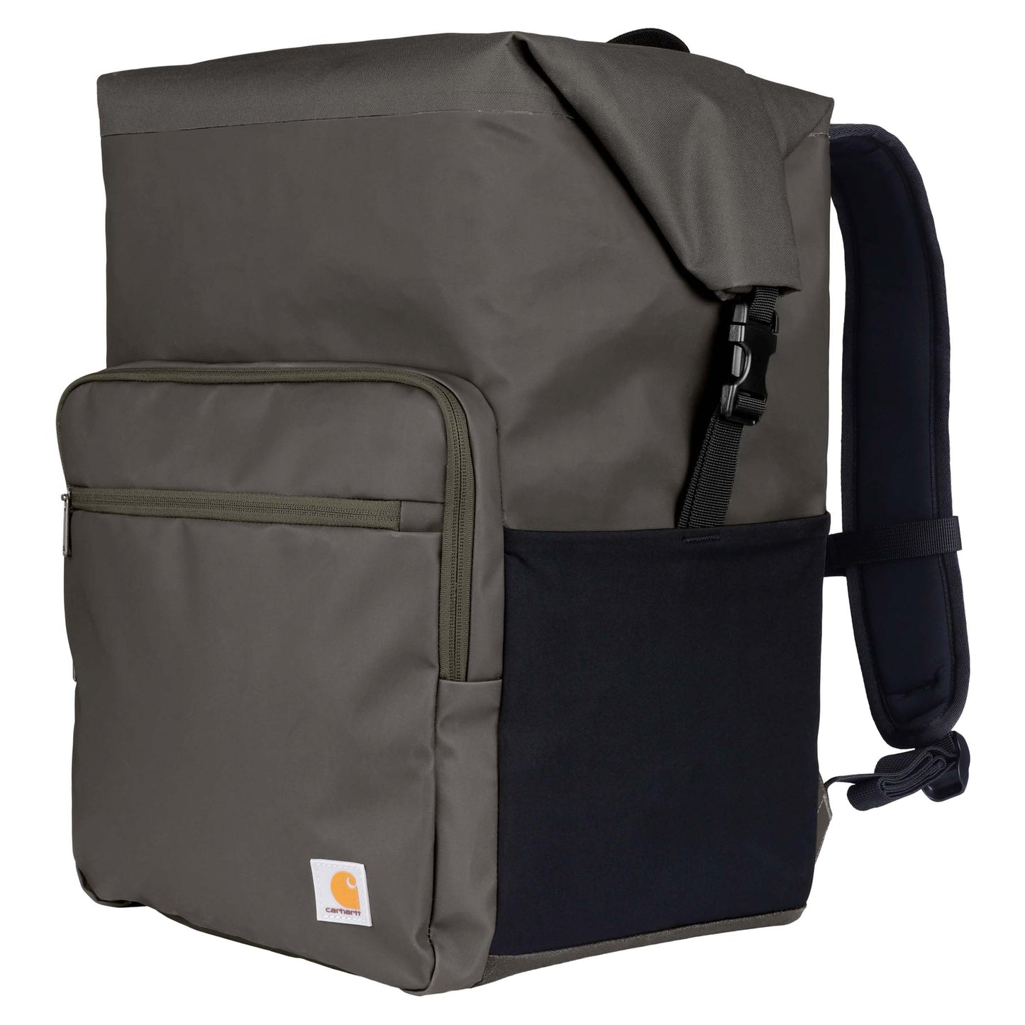Carhartt Thick Foam Fully Insulated Cold Front Coolers, Premium Ice Retention, Durable Water Resistant Material W/Front Zippered Pocket, 30 Can Cooler Backpack, Tarmac