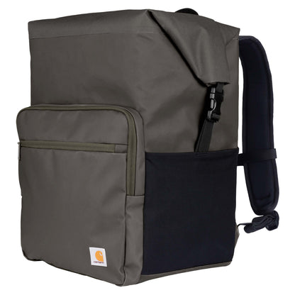 Carhartt Thick Foam Fully Insulated Cold Front Coolers, Premium Ice Retention, Durable Water Resistant Material W/Front Zippered Pocket, 30 Can Cooler Backpack, Tarmac