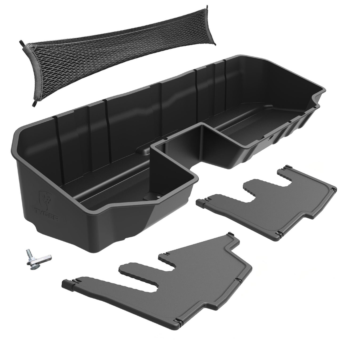 Tyger Auto Rear Under Seat Storage Box Compatible with 2019-2026 Chevy Silverado GMC Sierra 1500; 2020-2026 2500 3500HD Double & Crew Cab, Custom-Fit Cargo Organizer Console | TG-CB5C8838