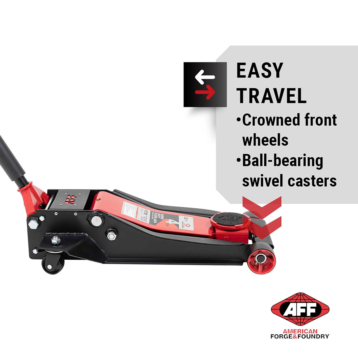 AFF 4 Ton Floor Jack - Low Profile Car Jack with Lightning Lift Hydraulic - Super Duty
