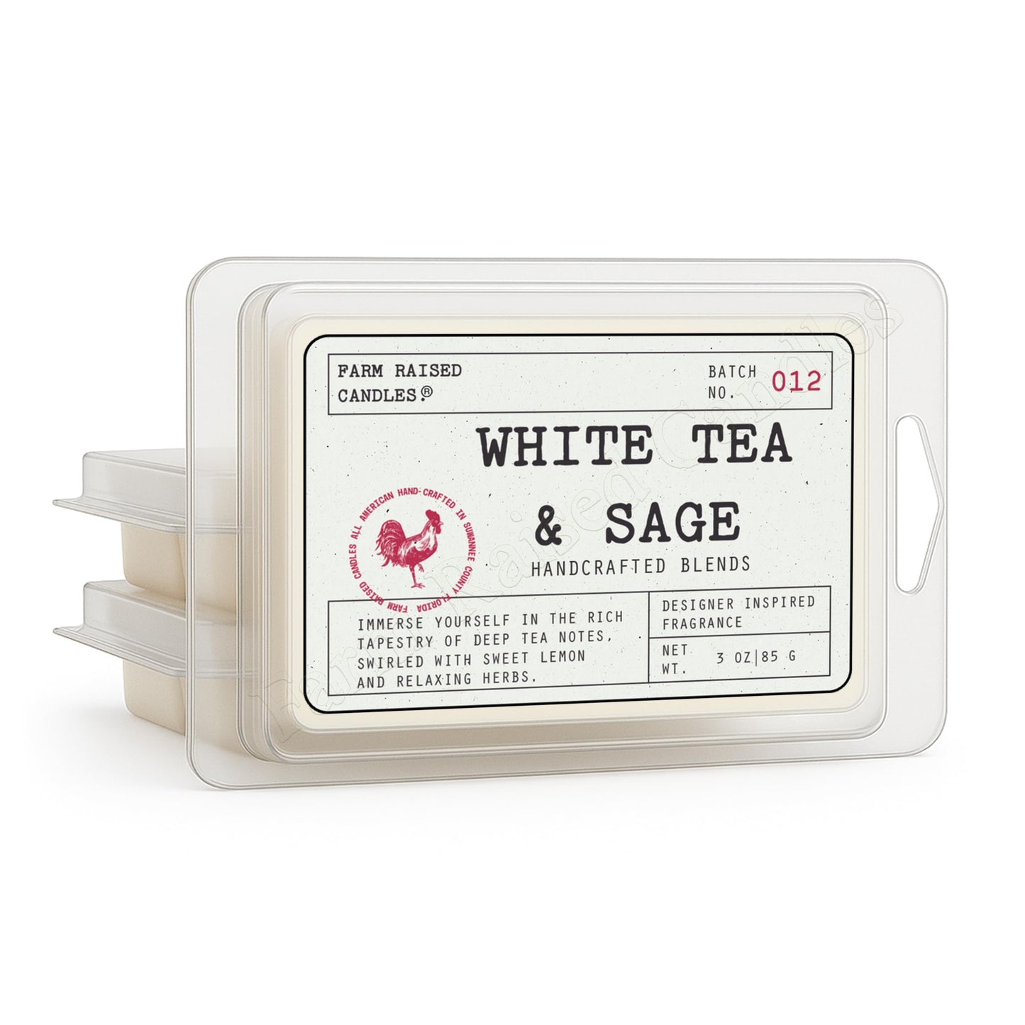 Farm Raised Candles White Tea & Sage Soy Wax Melts 3 Pack – Fresh from the Farm Scented Wax Cubes for Wax Warmers – Clean Resort Spa Fragrance – Made in USA