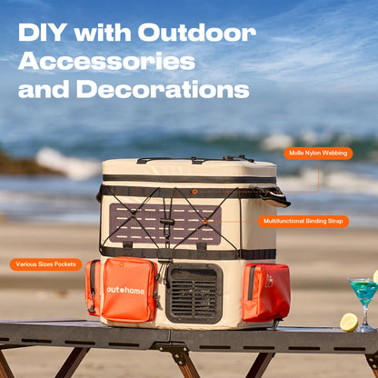 outohome Portable Backpack Car Refrigerator, DC 12V Electric Fridge and Freezer,Electric Cooler,AC 110V 19QT/18L Compressor Cooler, Quick Freeze -4~68℉ for Truck,Van,RV,Camping and Outdoor Travel Use