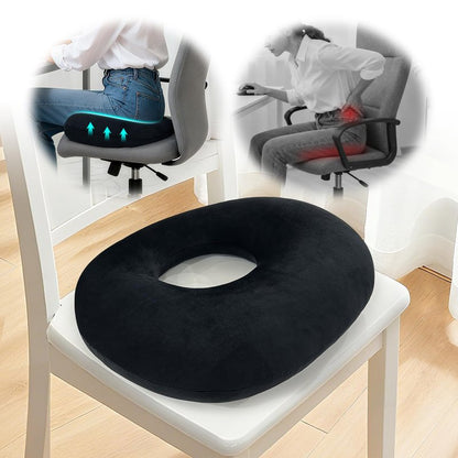 AOSSA Donut Pillow for Hemorrhoids & Tailbone Pain, Bed Sore Cushions for Butt, BBL Pillow After Surgery for Sleeping, Ergonomic Pressure Relief Seat Cushion for Sciatica, Postpartum (Black)