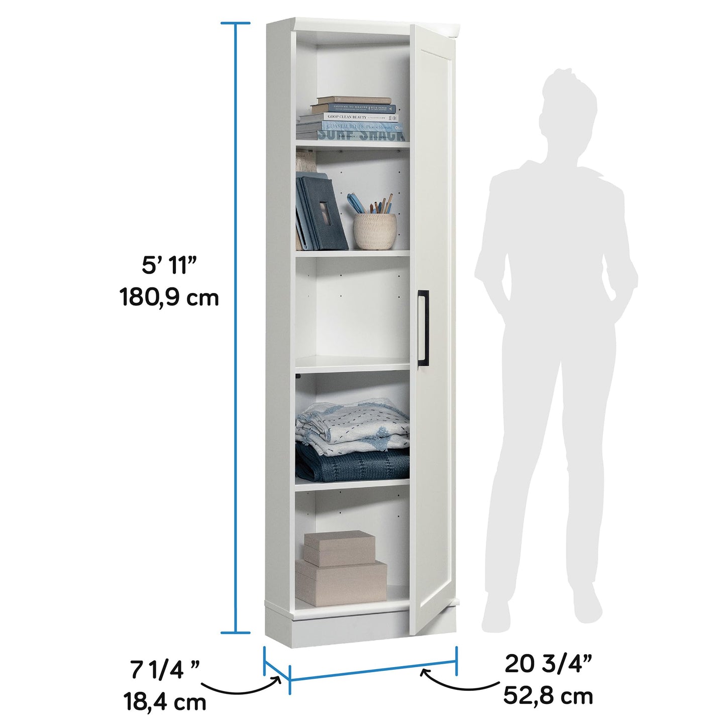 Sauder Homeplus Corner Cabinet, Soft White Finish