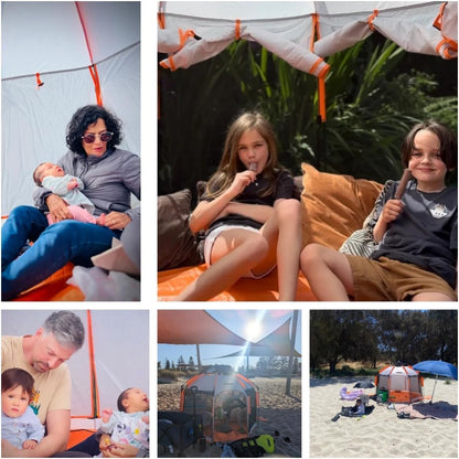 3 in 1 Easy Pop Up Beach Tent Sun Shelter, 5-Sec Setup Hands-Free Playpen with Mosquito Net, Adjustable Interior Sunshade, UPF 50+ Portable Foldable Tent for Kids, Pets & Outdoor Camping