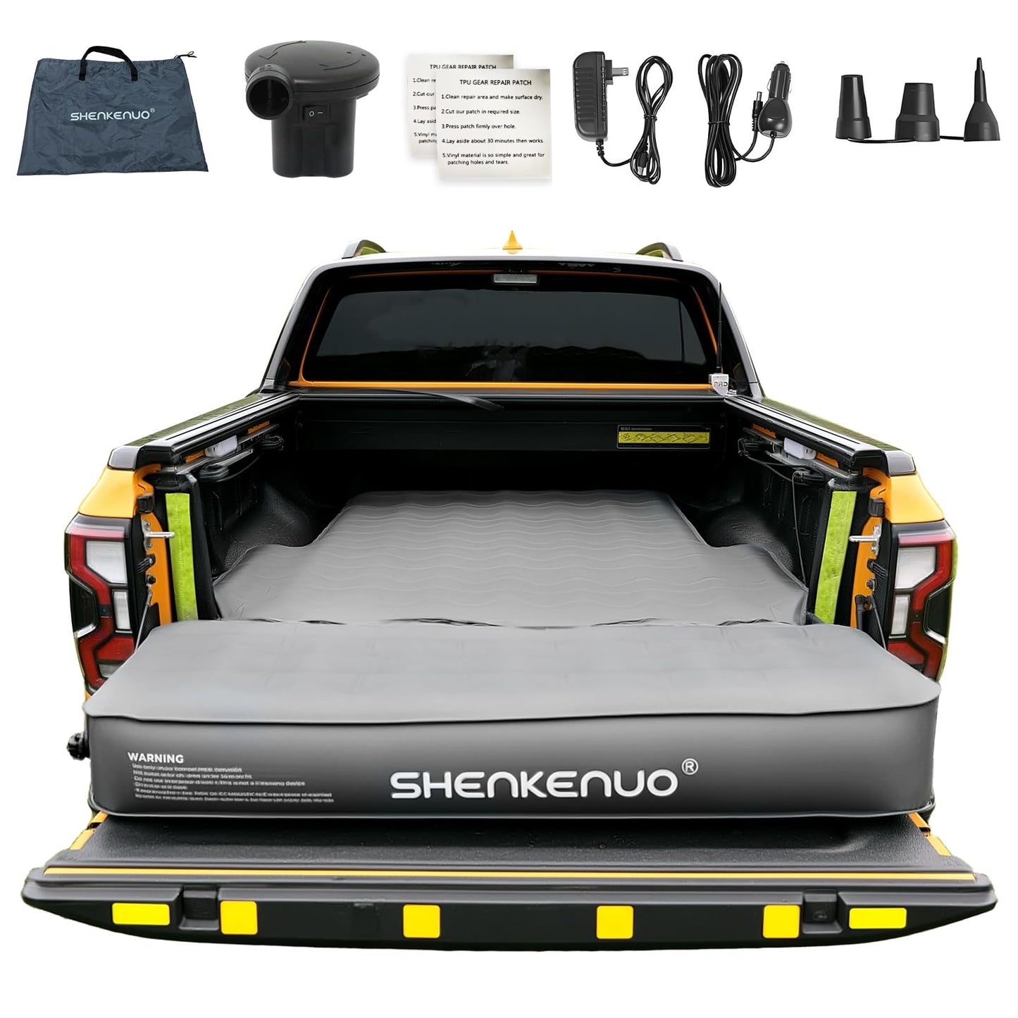 Inflatable Truck Bed Air Mattress for Tacoma (2001-2024) & Jeep Gladiator JT (2019-2024) | 5ft-5.5ft Camping Mattress with 600lbs Capacity, 300D Oxford Fabric, Anti-Slip Design for Truck Bed Camping