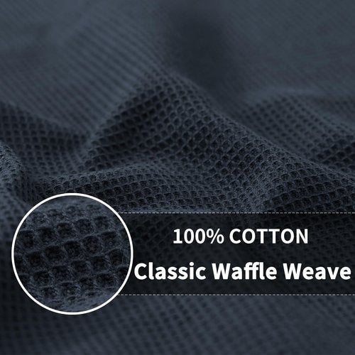 Homaxy 100% Cotton Waffle Weave Dish Cloths - 6 Pack Soft and Absorbent Dish Towels - 12 x 12 Inches Quick Dry Dish Rags - Dark Grey