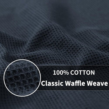 Homaxy 100% Cotton Waffle Weave Dish Cloths - 6 Pack Soft and Absorbent Dish Towels - 12 x 12 Inches Quick Dry Dish Rags - Dark Grey