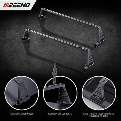 IIIREENO Overland Bed Rack/Bar for Full-Size Trucks/Overland Bed Rack Compatible with Retractable Hard Tonneau Cover, Soft Cover/No Drilling