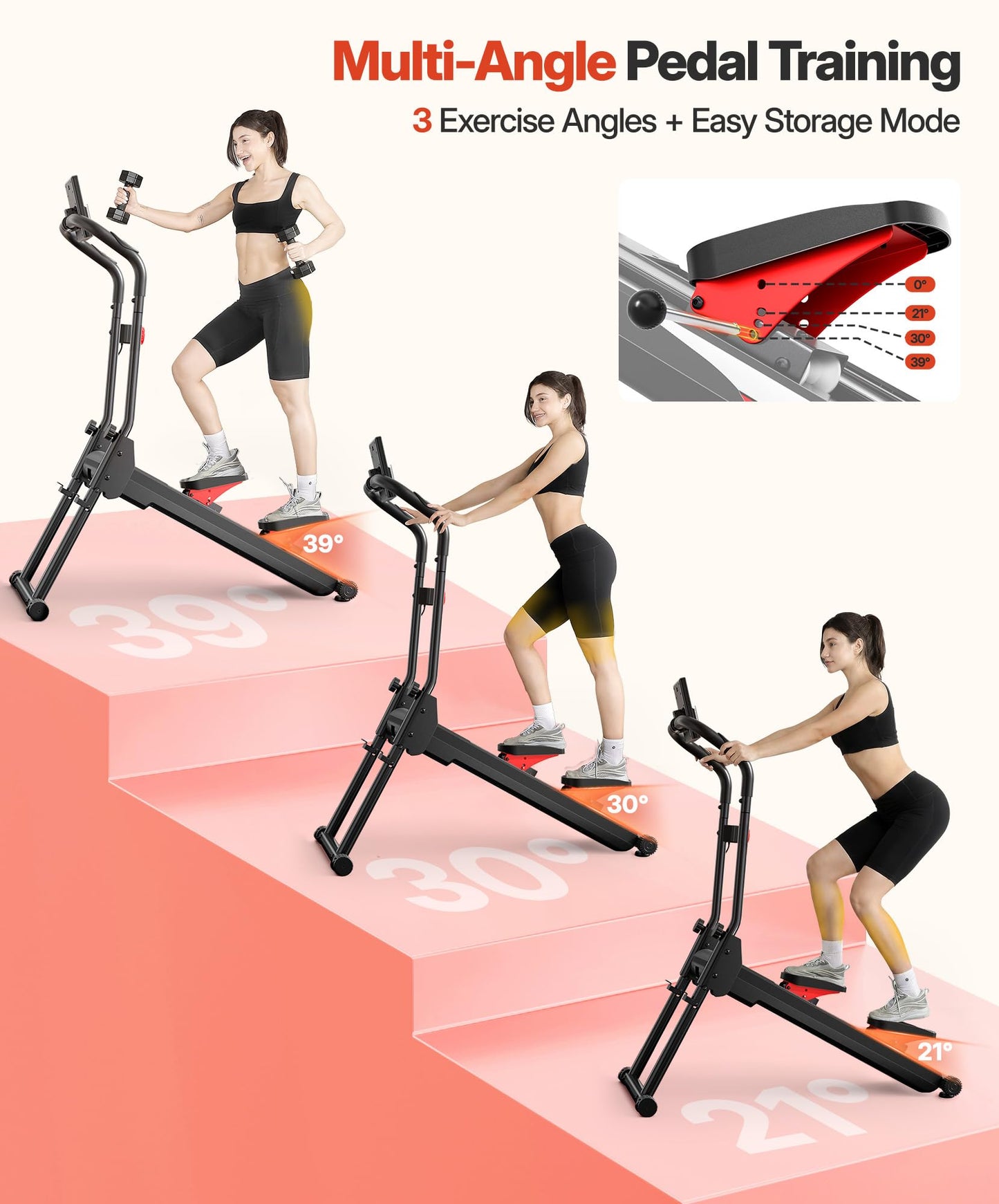 YOLEO Magnetic Stair Stepper for Home, 16-Level Resistance up to 130LB, Folding Stair Climber with 28'' Stride, Quiet Cardio Stair Machine with HR Sensor & 660LB Capacity