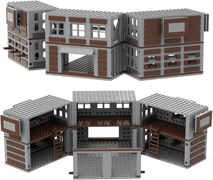 Lemess Military Weapons House Building Set Military Weapons Warehouse Building Blocks WW2 Scene Building Blocks Set 682 Pieces