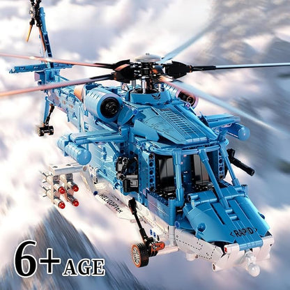 Powered Military Helicopter Building Blocks Set – 1521PCS Army Aircraft Bricks Model with Motor-Driven Rotors Power Module &amp Mechanical Gear System – STEM Engineering Toy for Boys Teens &amp Ad