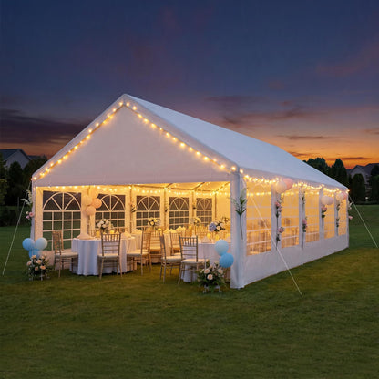 SAILARY Party Tent 20x40Ft Outdoor Canopy Gazebo Heavy Duty Large Event Shelter Carport White for Wedding Parties BBQ