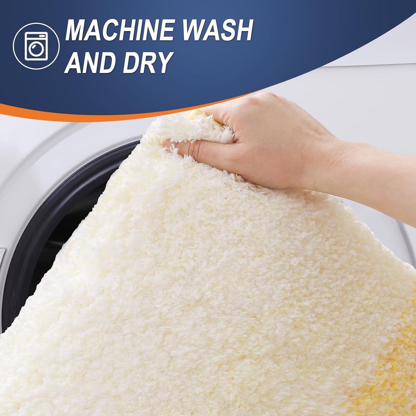 OLANLY Large Bathroom Rug Mat - Extra Soft Microfiber, Quick Dry & Machine Washable | 54x24 Yellow